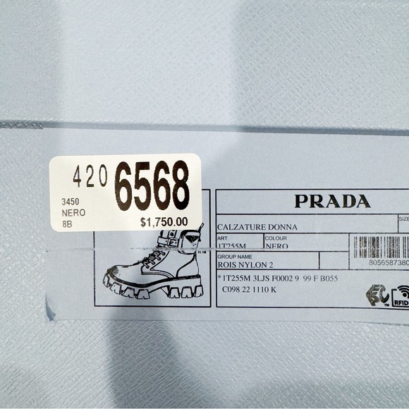 Prada Leather Zip Pocket Combat Booties - Picture 11 of 14